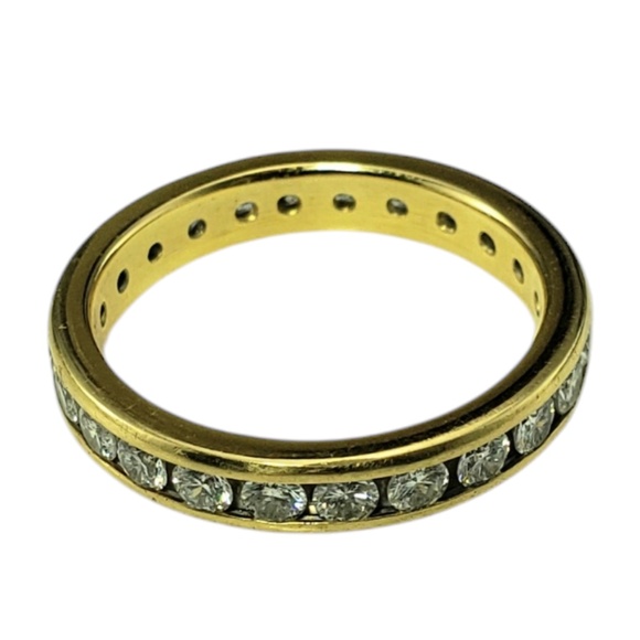 14K Yellow Gold and Diamond Eternity Band Ring #20503 - Picture 4 of 6